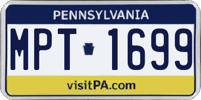 PA license plate MPT1699