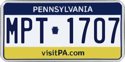 PA license plate MPT1707