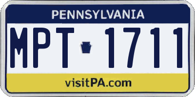 PA license plate MPT1711