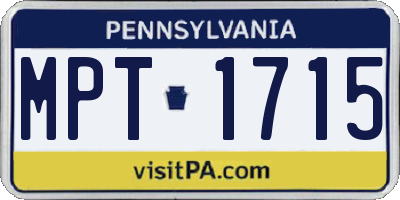 PA license plate MPT1715