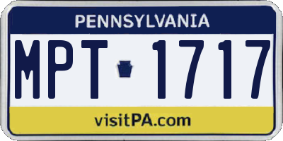 PA license plate MPT1717