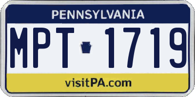 PA license plate MPT1719
