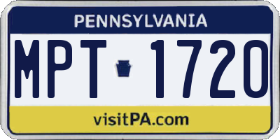 PA license plate MPT1720