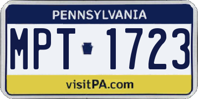 PA license plate MPT1723