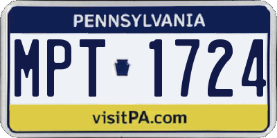 PA license plate MPT1724