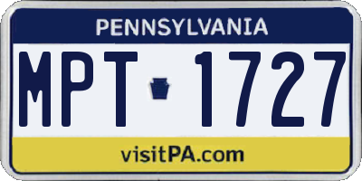 PA license plate MPT1727