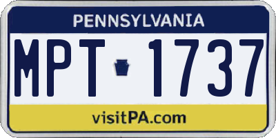 PA license plate MPT1737