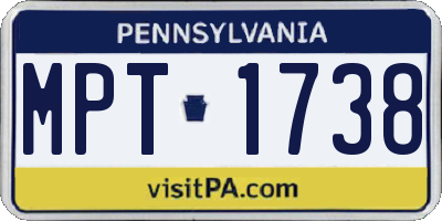 PA license plate MPT1738