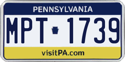 PA license plate MPT1739