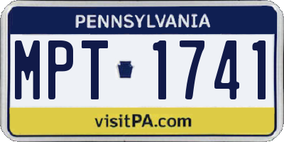 PA license plate MPT1741