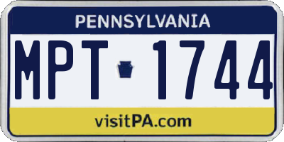 PA license plate MPT1744