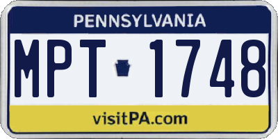 PA license plate MPT1748