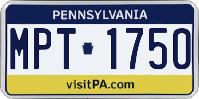 PA license plate MPT1750