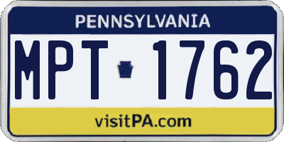 PA license plate MPT1762