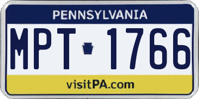 PA license plate MPT1766