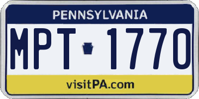 PA license plate MPT1770