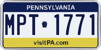PA license plate MPT1771