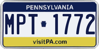 PA license plate MPT1772
