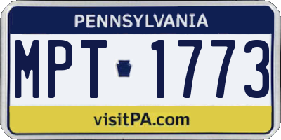 PA license plate MPT1773