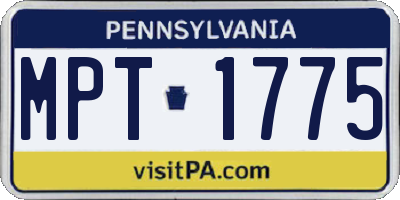 PA license plate MPT1775
