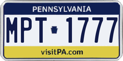 PA license plate MPT1777