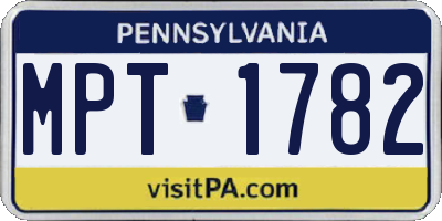 PA license plate MPT1782
