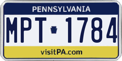 PA license plate MPT1784