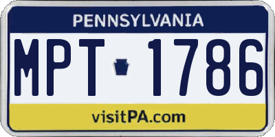 PA license plate MPT1786