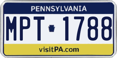 PA license plate MPT1788