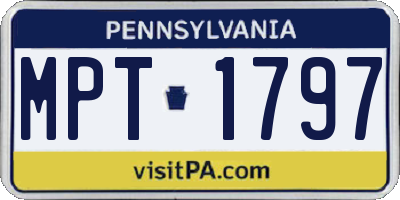 PA license plate MPT1797