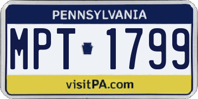PA license plate MPT1799