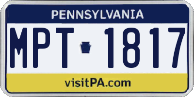 PA license plate MPT1817