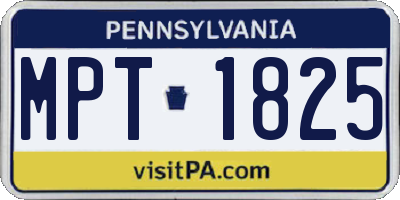 PA license plate MPT1825