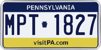 PA license plate MPT1827