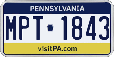 PA license plate MPT1843