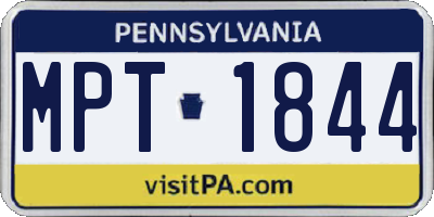 PA license plate MPT1844