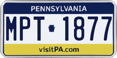 PA license plate MPT1877
