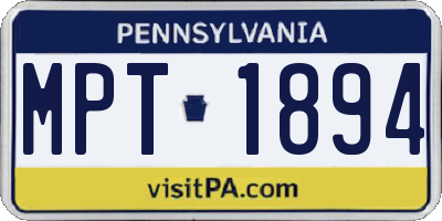 PA license plate MPT1894