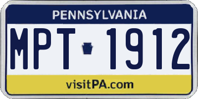 PA license plate MPT1912
