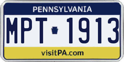PA license plate MPT1913