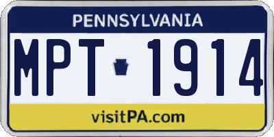 PA license plate MPT1914