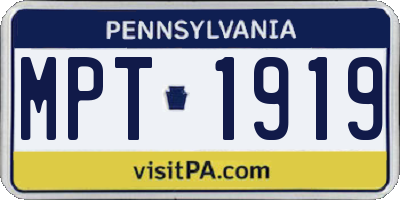 PA license plate MPT1919