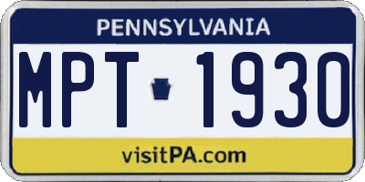 PA license plate MPT1930