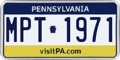 PA license plate MPT1971