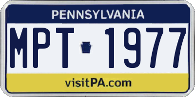 PA license plate MPT1977