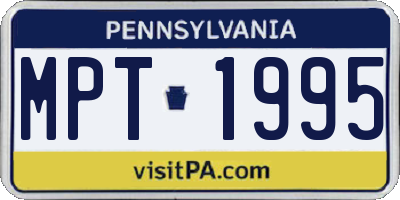 PA license plate MPT1995
