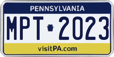 PA license plate MPT2023