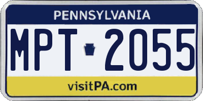 PA license plate MPT2055