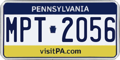 PA license plate MPT2056