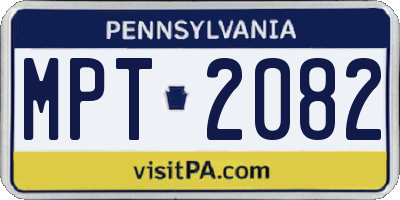 PA license plate MPT2082
